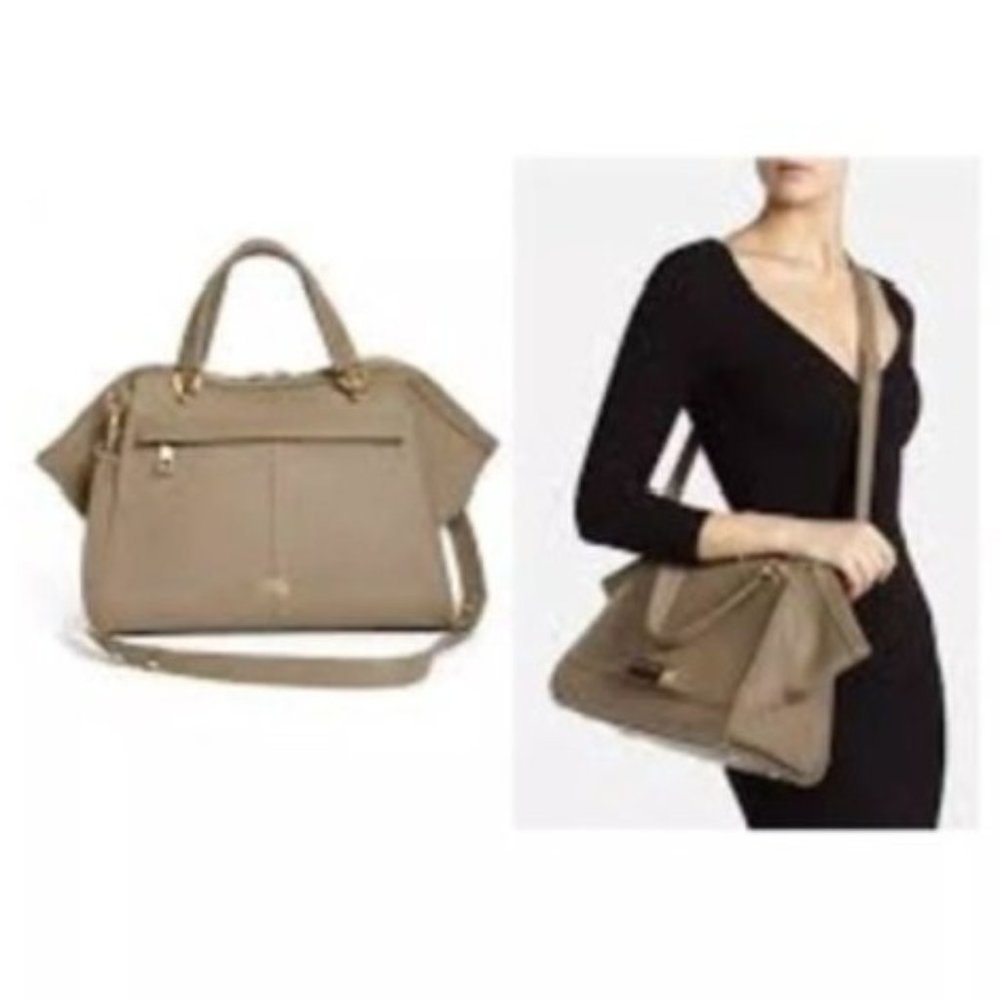 Zac Posen Eartha Luxury Satchel Bag, Taupe - Picture 5 of 15